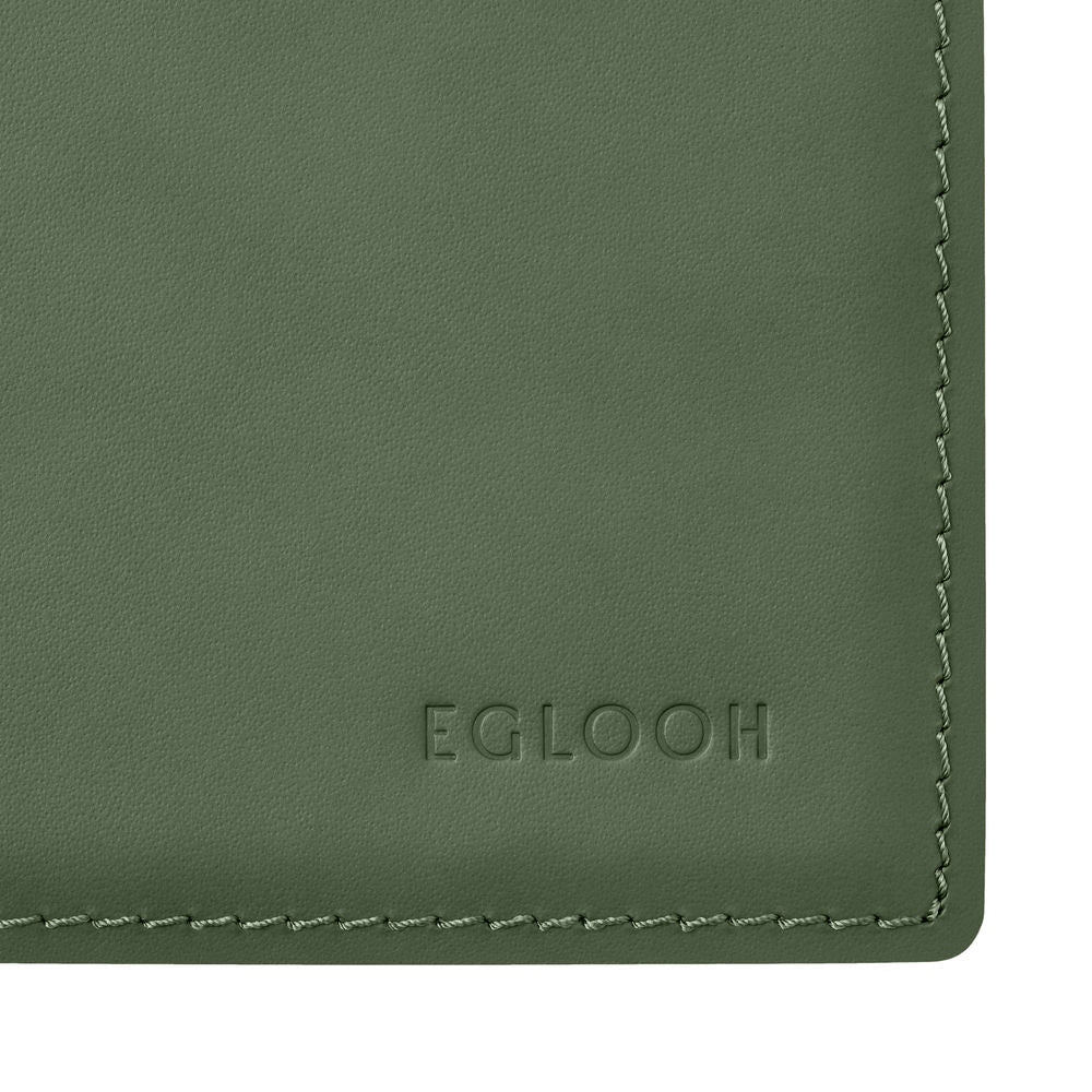 Sottomano Scrivania Mercurio di Eglooh - Cuoio Verde - Dettaglio Cucitura