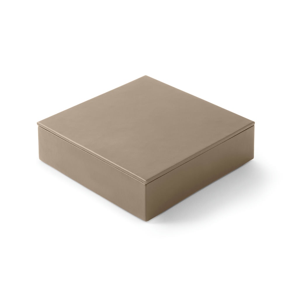 Svuotatasche Moderno con Coperchio Minerva di Eglooh - Cuoio Grigio Tortora