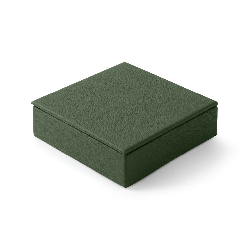 Svuotatasche Moderno in Pelle con Coperchio Atena di Eglooh - Vera Pelle Verde