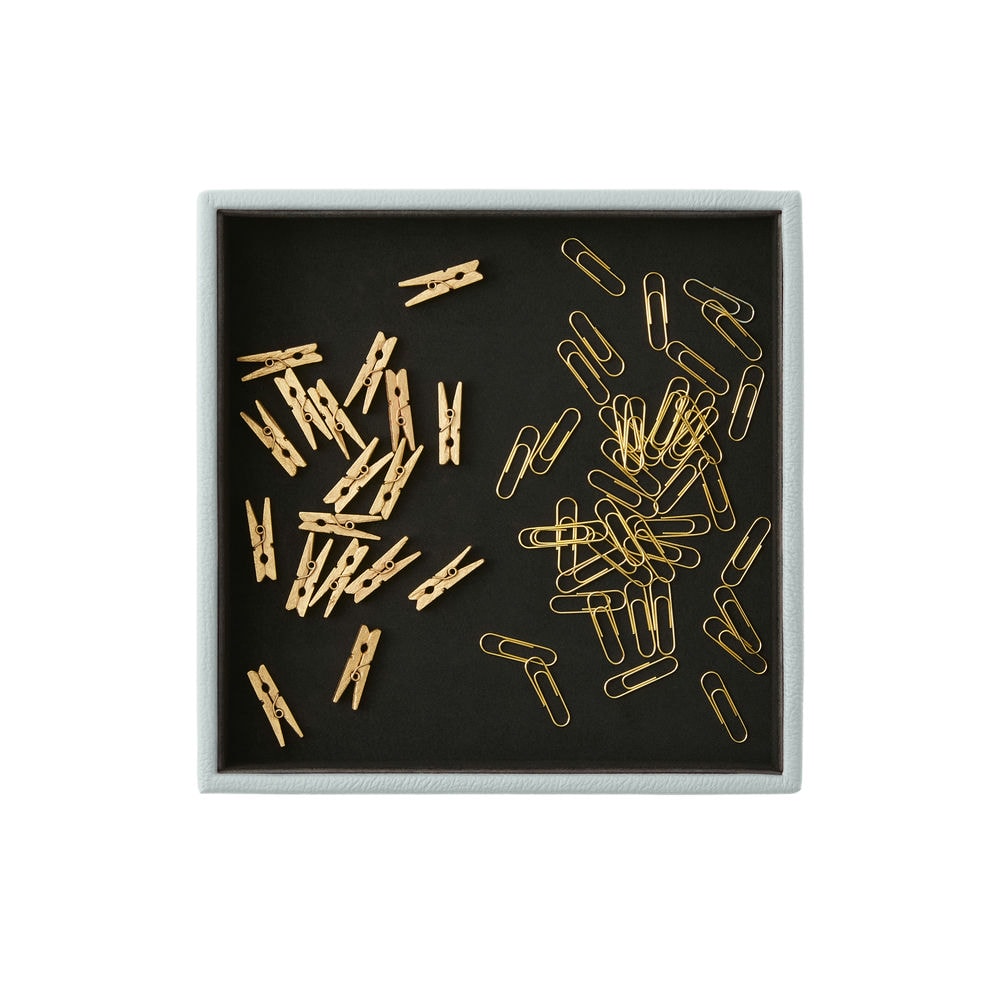 Svuotatasche Moderno in Pelle Atena Large di Eglooh - Vera Pelle Azzurro Ghiaccio - Zoom Dall'Alto