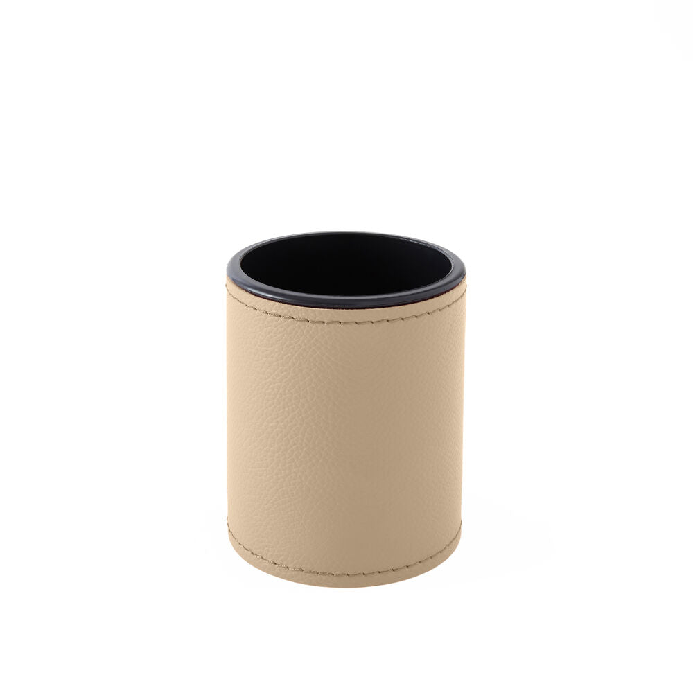 Portapenne in Pelle da Scrivania Zefiro di Eglooh - Vera Pelle Beige