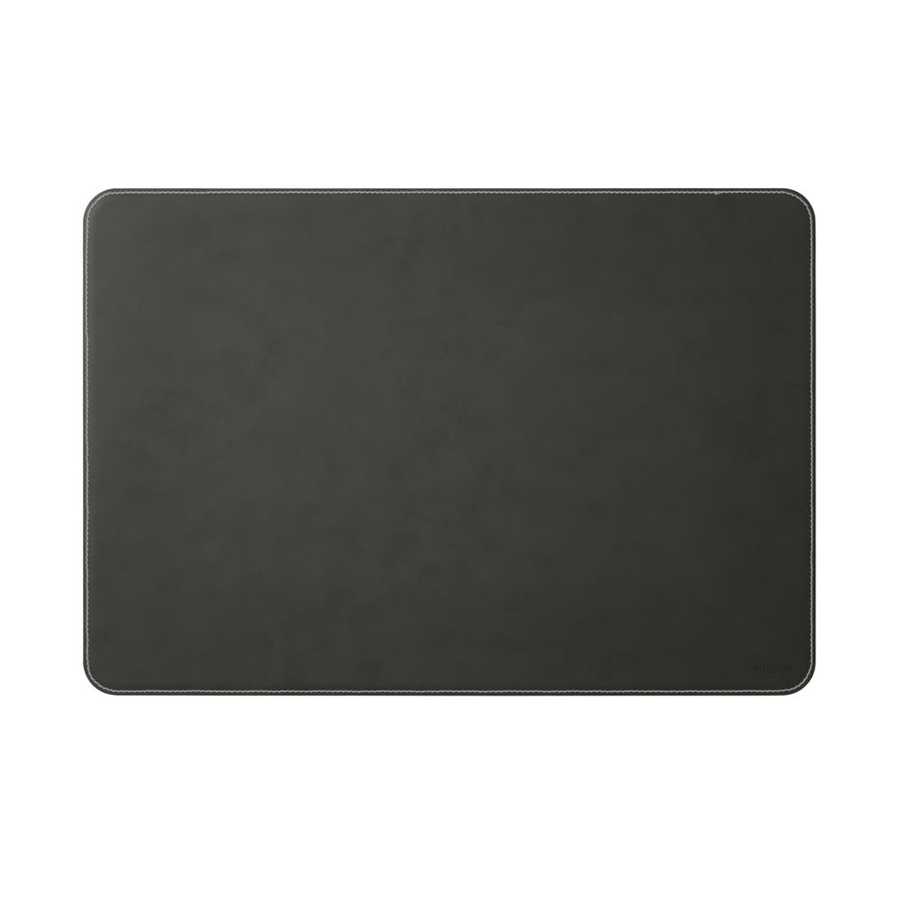 Sottomano Scrivania Hermes Deluxe di Eglooh - Cuoio Grigio Antracite e Cuciture Bianche