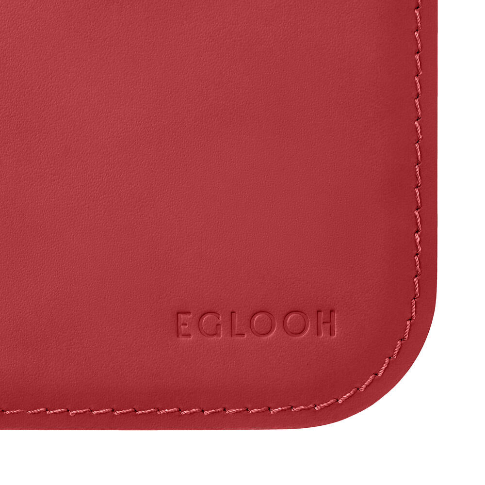 Sottomano Scrivania Hermes di Eglooh - Cuoio Rosso Ferrari - Dettaglio Cucitura