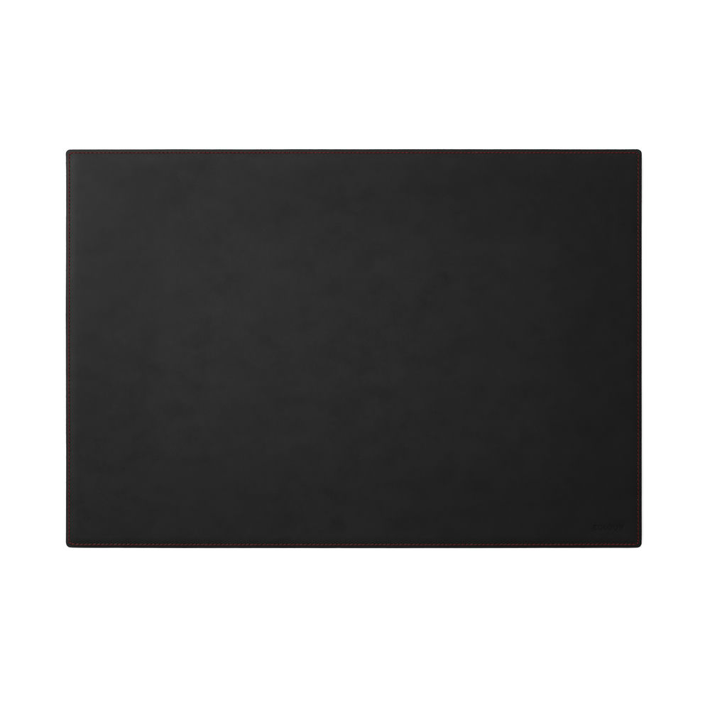 Sottomano Scrivania Mercurio Deluxe di Eglooh - Cuoio Nero e Cuciture Rosse