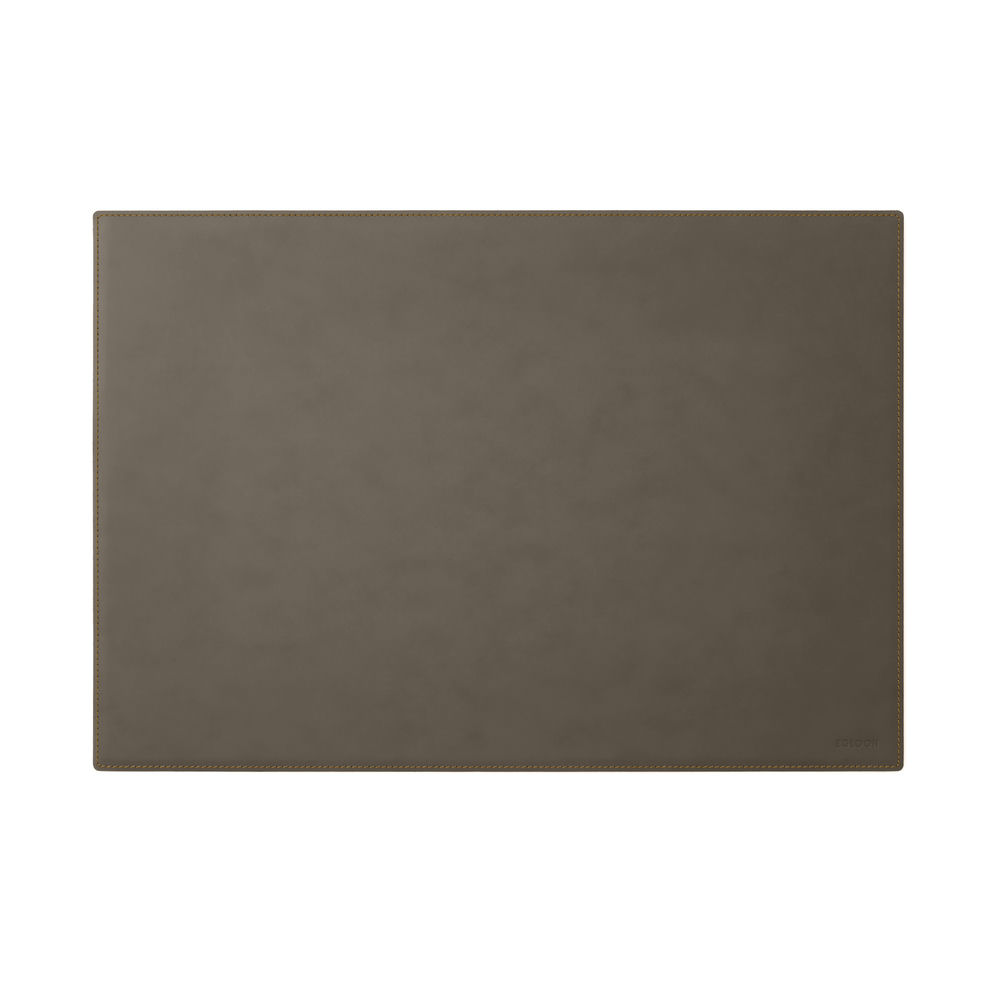 Sottomano Scrivania Mercurio Deluxe di Eglooh - Cuoio Grigio Talpa e Cuciture Gialle