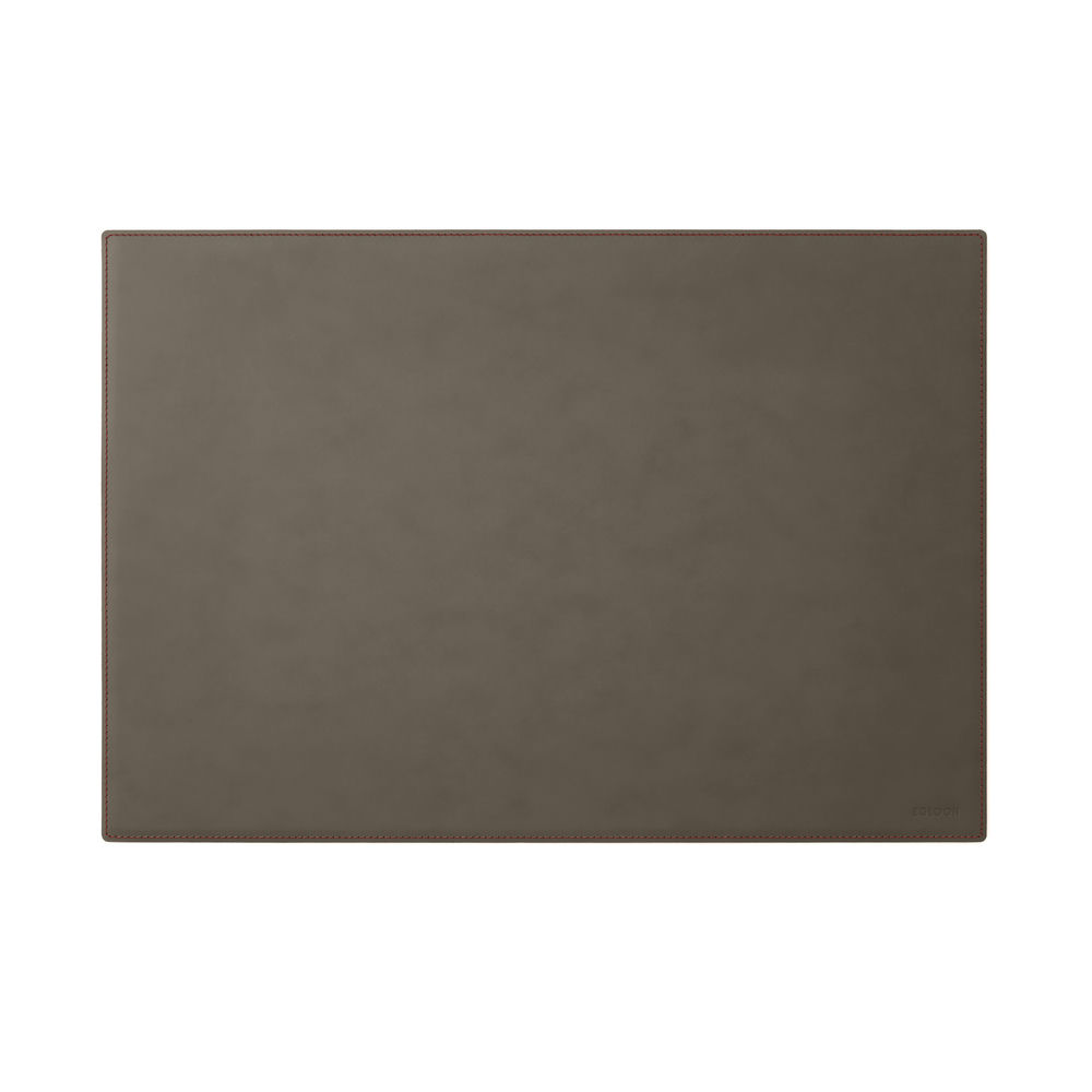 Sottomano Scrivania Mercurio Deluxe di Eglooh - Cuoio Grigio Talpa e Cuciture Rosse