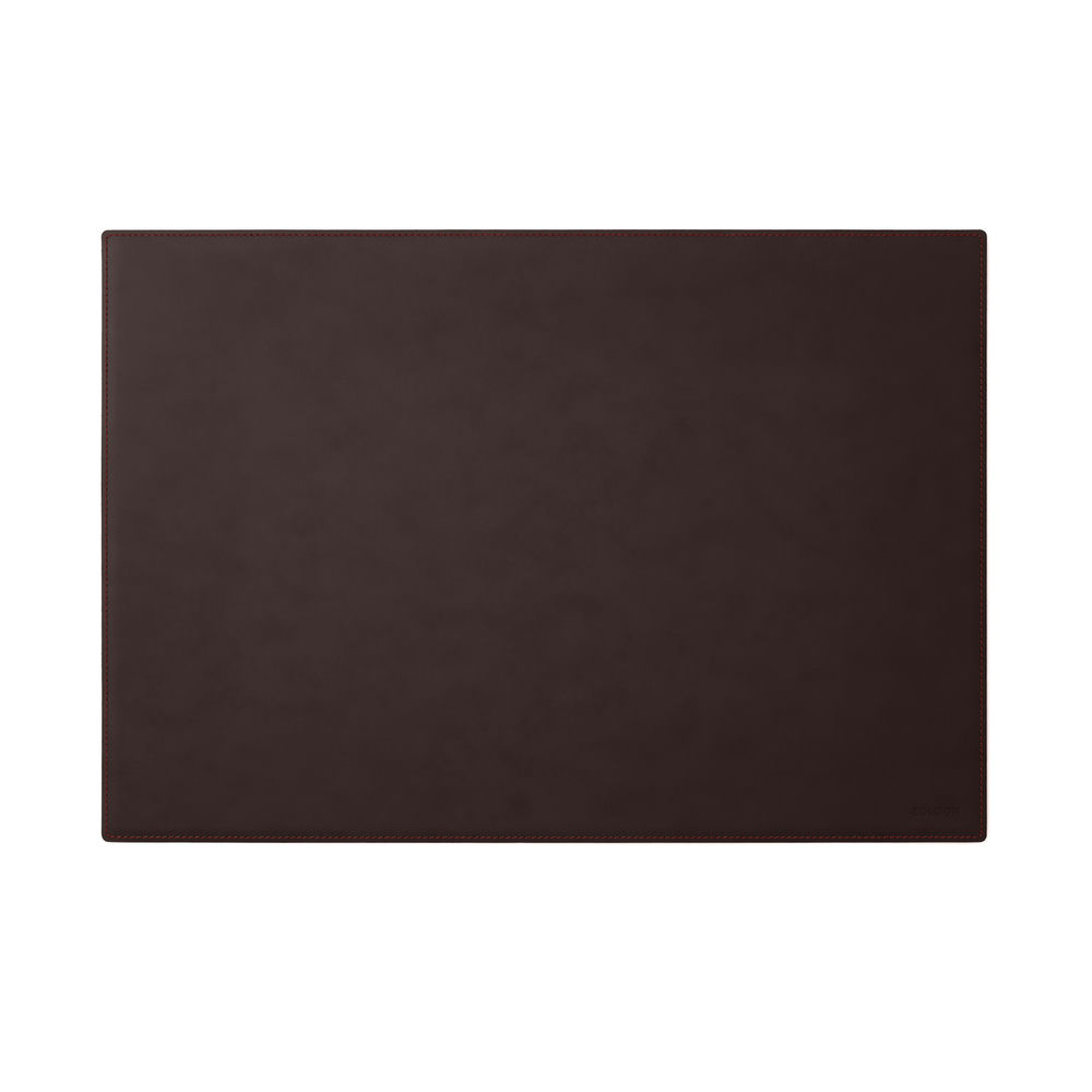Sottomano Scrivania Mercurio Deluxe di Eglooh - Cuoio Marrone Scuro e Cuciture Rosse