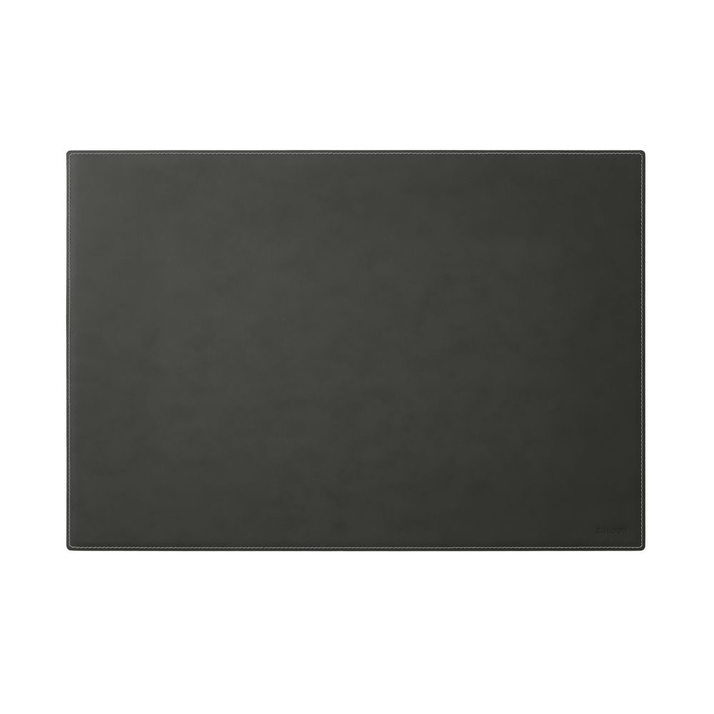 Sottomano Scrivania Mercurio Deluxe di Eglooh - Cuoio Grigio Antracite e Cuciture Bianche