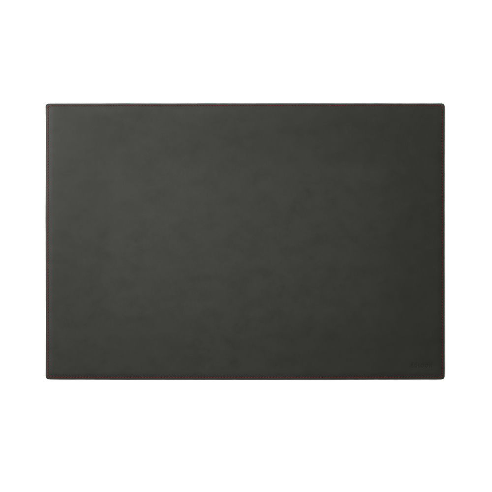 Sottomano Scrivania Mercurio Deluxe di Eglooh - Cuoio Grigio Antracite e Cuciture Rosse