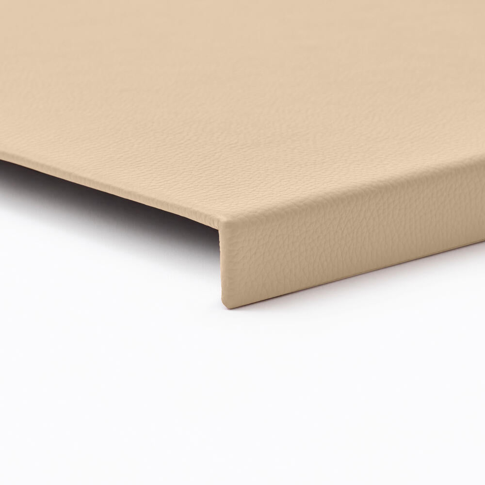 Sottomano in Pelle Adamantis di Eglooh - Vera Pelle Beige - Dettaglio Bordo