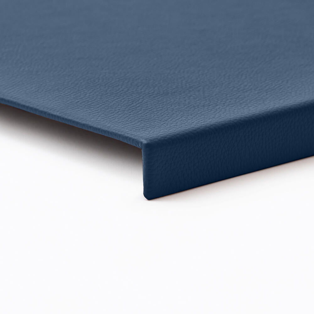 Sottomano in Pelle Adamantis di Eglooh - Vera Pelle Blu - Dettaglio Bordo