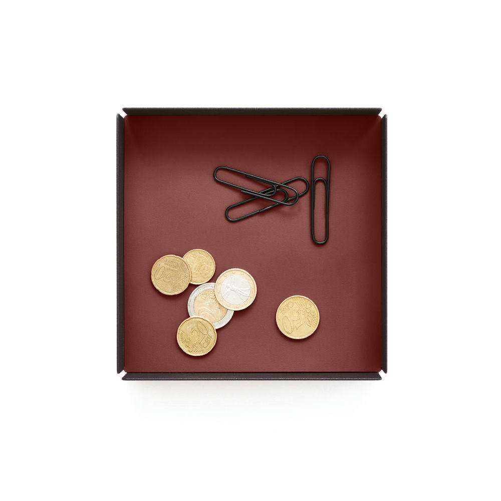 Svuotatasche Moderno Moire di Eglooh - Cuoio Rosso Bordeaux - Zoom Dall'Alto