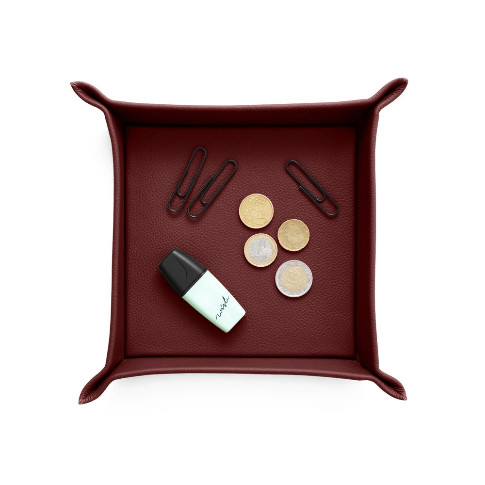 Svuotatasche Moderno in Pelle Iris di Eglooh - Vera Pelle Rosso Bordeaux - Zoom Dall'Alto