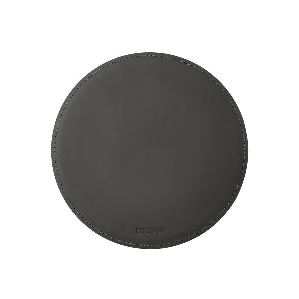 Tappetino Mouse Rotondo Atlante di Eglooh - Cuoio Grigio Antracite
