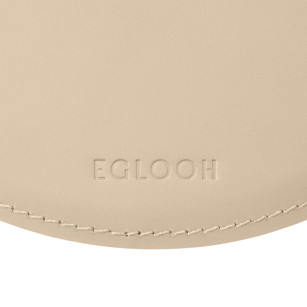 Tappetino Mouse Rotondo Atlante di Eglooh - Cuoio Beige - Dettaglio Cucitura