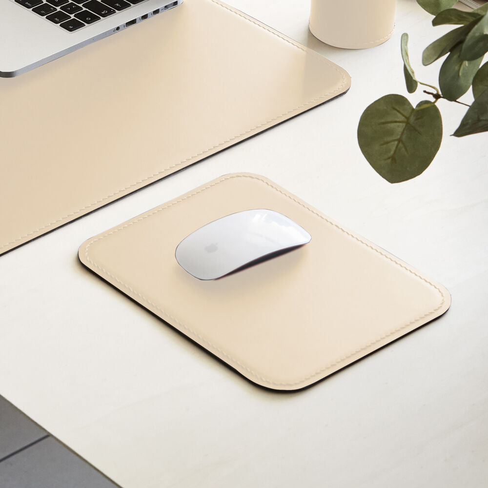 Tappetino Mouse Hermes di Eglooh - Cuoio Beige - Zoom Tre Quarti
