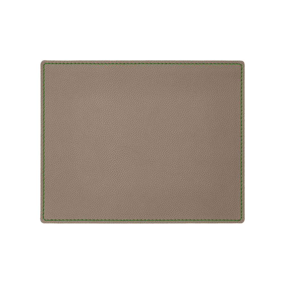Tappetino Mouse in Pelle Palladio Deluxe di Eglooh - Vera Pelle Grigio Talpa e Cuciture Verdi