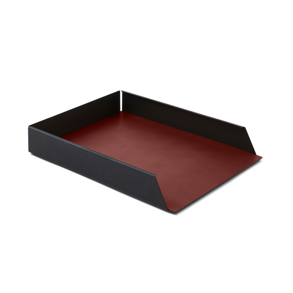 Vaschetta Portadocumenti Moire di Eglooh - Cuoio Rosso Bordeaux