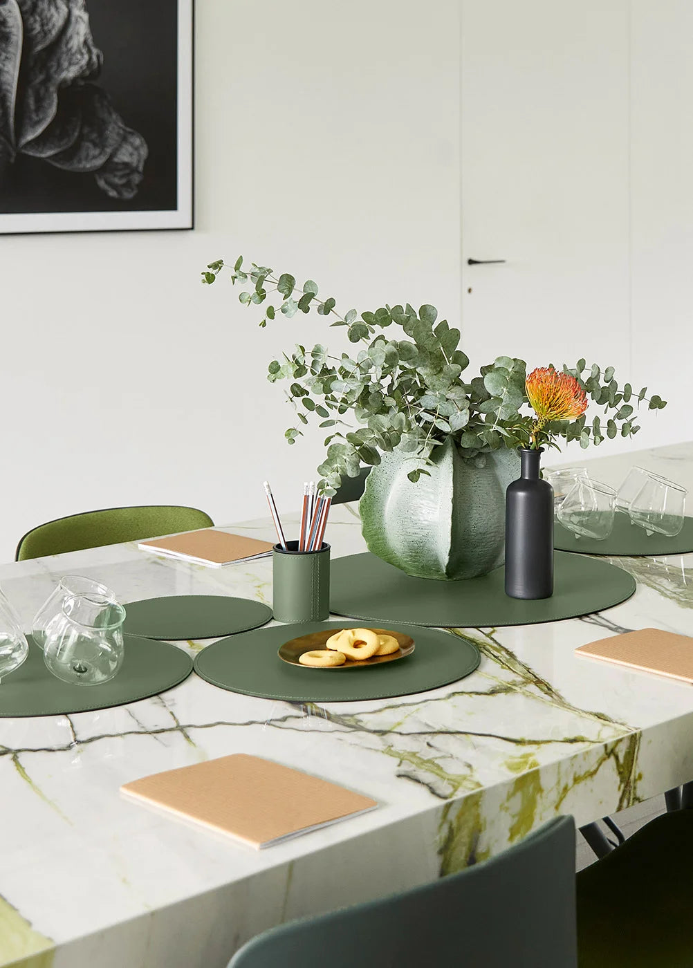Eglooh - Sottomano Scrivania Ufficio In Cuoio Nero - Cm 50x35 - 8