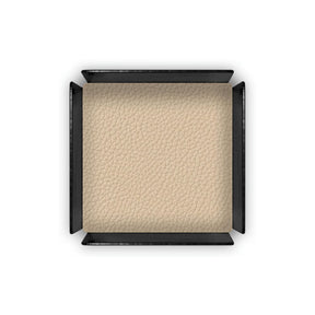 Portapenne in Pelle da Scrivania Dafne di Eglooh - Vera Pelle Beige - Dettaglio Tappetino Interno