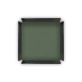 Portapenne in Pelle da Scrivania Dafne di Eglooh - Vera Pelle Verde - Dettaglio Tappetino Interno