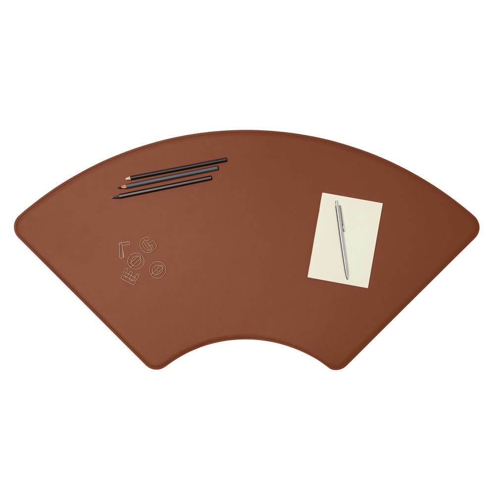 Eglooh Orfeo Deluxe Schreibtisch Stiftehalter Rund Aus Leder Taupe Grau - Made In Italy Mit Blauen Kontrastnähten