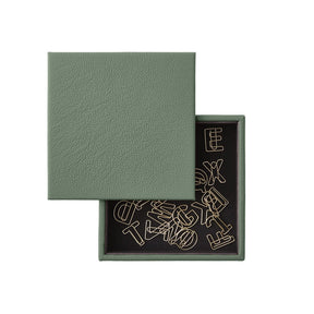 Svuotatasche Moderno in Pelle con Coperchio Atena di Eglooh - Vera Pelle Verde Salvia - Dettaglio Coperchio