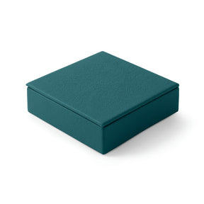 Svuotatasche Moderno in Pelle con Coperchio Atena di Eglooh - Vera Pelle Blu Petrolio