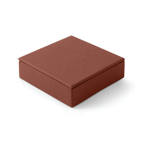 Svuotatasche Moderno in Pelle con Coperchio Atena di Eglooh - Vera Pelle Marrone Naturale