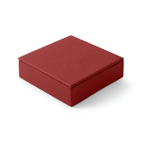 Svuotatasche Moderno in Pelle con Coperchio Atena di Eglooh - Vera Pelle Rosso Ferrari