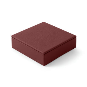 Svuotatasche Moderno in Pelle con Coperchio Atena di Eglooh - Vera Pelle Rosso Bordeaux