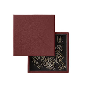 Svuotatasche Moderno in Pelle con Coperchio Atena di Eglooh - Vera Pelle Rosso Bordeaux - Dettaglio Coperchio