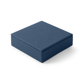 Svuotatasche Moderno in Pelle con Coperchio Atena di Eglooh - Vera Pelle Blu