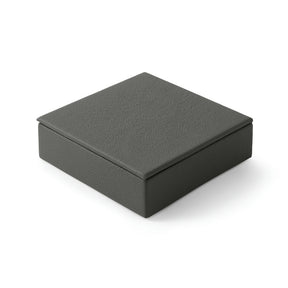Svuotatasche Moderno in Pelle con Coperchio Atena di Eglooh - Vera Pelle Grigio Antracite