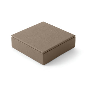Svuotatasche Moderno in Pelle con Coperchio Atena di Eglooh - Vera Pelle Grigio Talpa