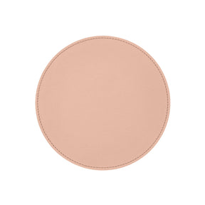 Tappetino Mouse Rotondo in Pelle Apollo di Eglooh - Vera Pelle Rosa Cipria
