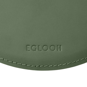 Tappetino Mouse Rotondo Atlante di Eglooh - Cuoio Verde - Dettaglio Cucitura