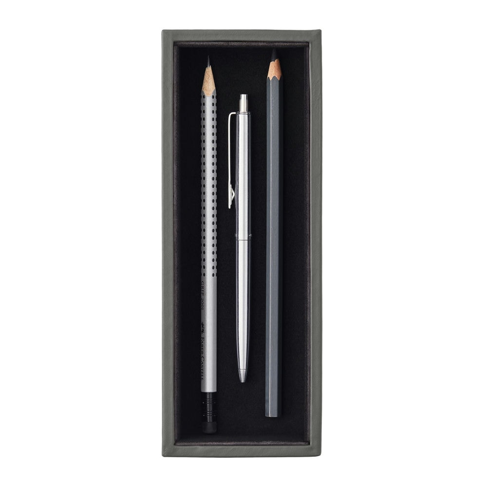 Portapenne In Cuoio Nero Made In Italy - Design Rotondo Per Scrivania, Cuciture Artigianali - Foto 8