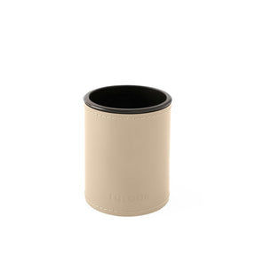 Portapenne da Scrivania Rotondo Orfeo di Eglooh - Cuoio Beige