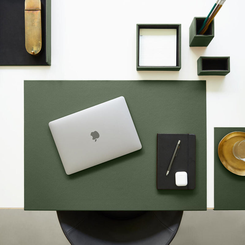 Eglooh - Minerva - Porta Documenti Ufficio Scrivania In Cuoio Nero - Vaschetta Portadocumenti Formato A4, Portalettere - Cm 32 X 24,2 X H.5 - Interamente Made In Italy