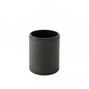Portapenne in Pelle da Scrivania Zefiro Deluxe di Eglooh - Vera Pelle Grigio Antracite e Cuciture Rosse