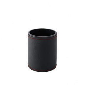 Portapenne in Pelle da Scrivania Zefiro Deluxe di Eglooh - Vera Pelle Nera e Cuciture Rosse