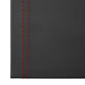 Sottomano Scrivania Clio Deluxe di Eglooh - Cuoio Nero e Cuciture Rosse - Dettaglio Cucitura