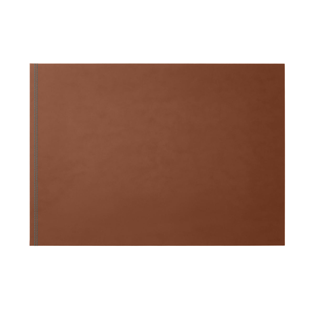 Sottomano Scrivania Clio Deluxe di Eglooh - Cuoio Marrone Naturale e Cuciture Azzurre
