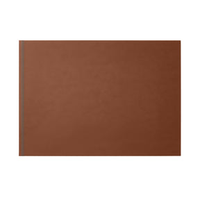Sottomano Scrivania Clio Deluxe di Eglooh - Cuoio Marrone Naturale e Cuciture Azzurre