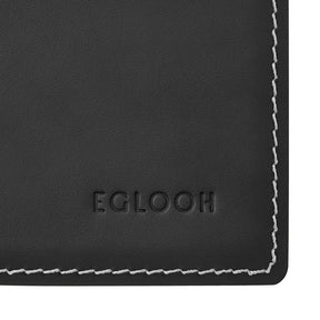 Sottomano Scrivania Mercurio Deluxe di Eglooh - Cuoio Nero e Cuciture Bianche - Dettaglio Cucitura