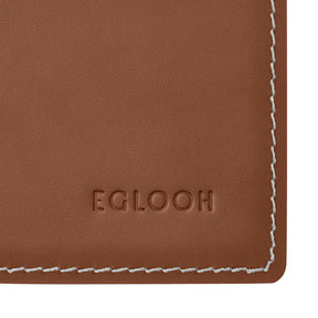 Sottomano Scrivania Mercurio Deluxe di Eglooh - Cuoio Marrone Naturale e Cuciture Bianche - Dettaglio Cucitura