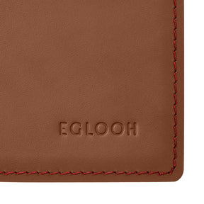 Sottomano Scrivania Mercurio Deluxe di Eglooh - Cuoio Marrone Naturale e Cuciture Rosse - Dettaglio Cucitura