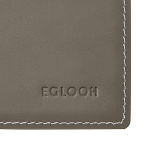 Sottomano Scrivania Mercurio Deluxe di Eglooh - Cuoio Grigio Talpa e Cuciture Bianche - Dettaglio Cucitura
