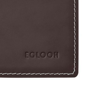 Sottomano Scrivania Mercurio Deluxe di Eglooh - Cuoio Marrone Scuro e Cuciture Bianche - Dettaglio Cucitura